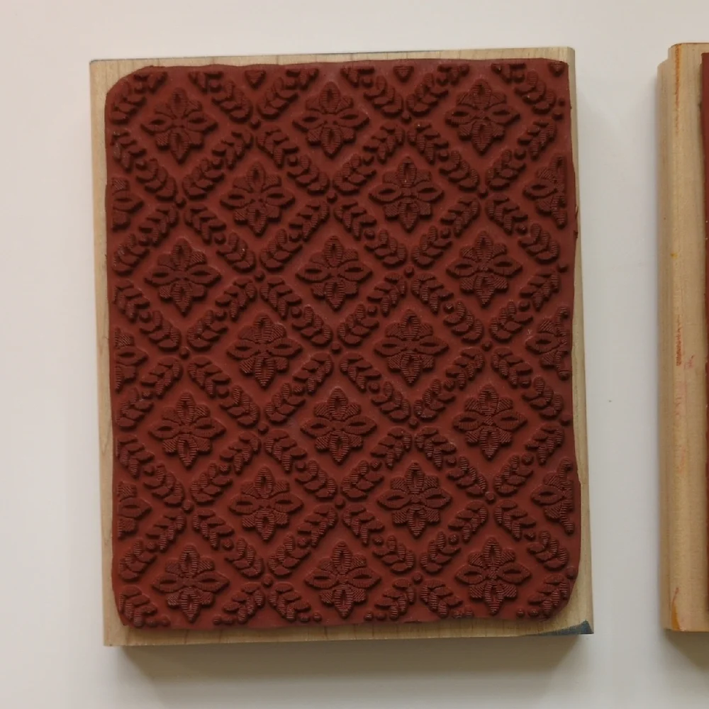 Stampin' Up RETIRED Large Background Stamps‎ - Handstitched & Checkerboard - 4x6